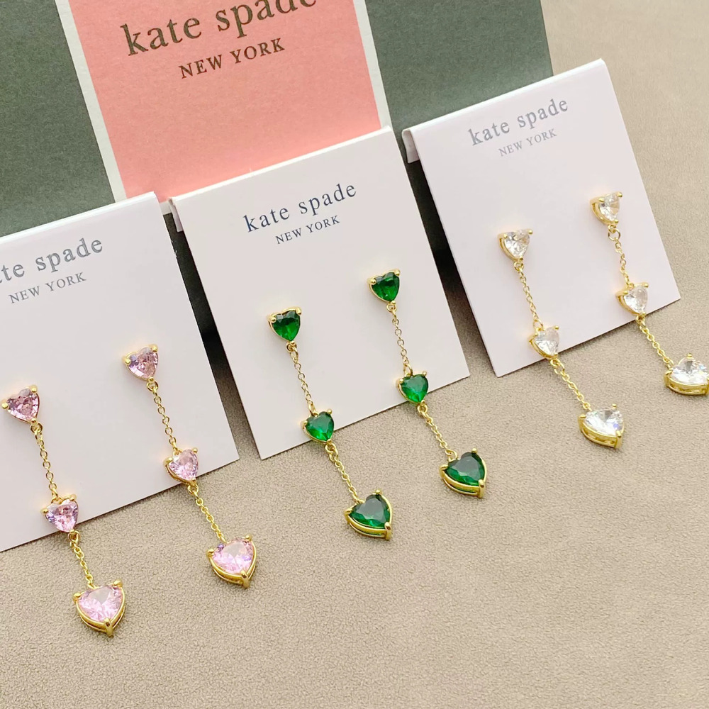 kate spade Heart Zircon Inlaid Metal Earrings